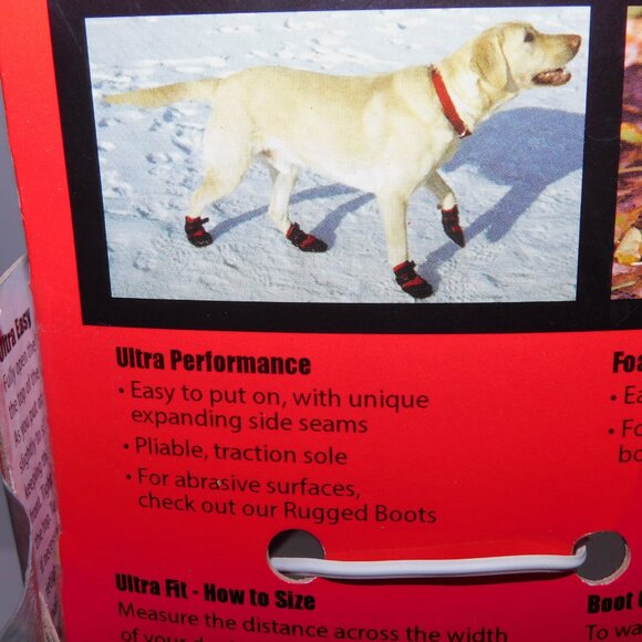 Ultra Paws Durable Dog Boots Paw Protection Size 8 Large Red Black UNUSED - Picture 7 of 9